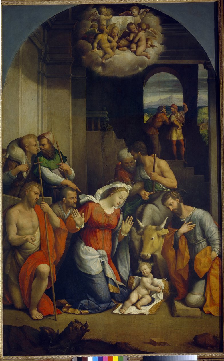 Die Anbetung des Christkindes von Benvenuto Tisi da Garofalo