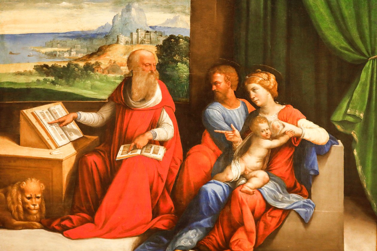 Die Heilige Familie mit St. Hieronymus von Benvenuto Tisi da Garofalo