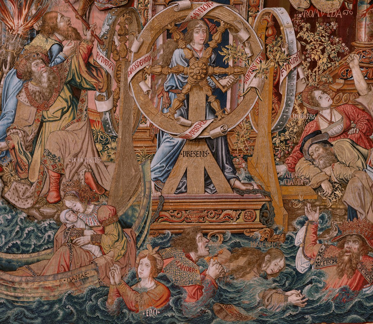 Flämischer Wandteppich. Serie Die Ehren. Fortuna, Der Weg zu den Ehren. Fünfter Wandteppich in der Serie. Modellzeichner aus dem Kreis von Bernard van Orley und Jan Gossaert de Mabuse. Herstellung Pieter van Aelst, Brüssel von Bernaert van (circle of) Orley