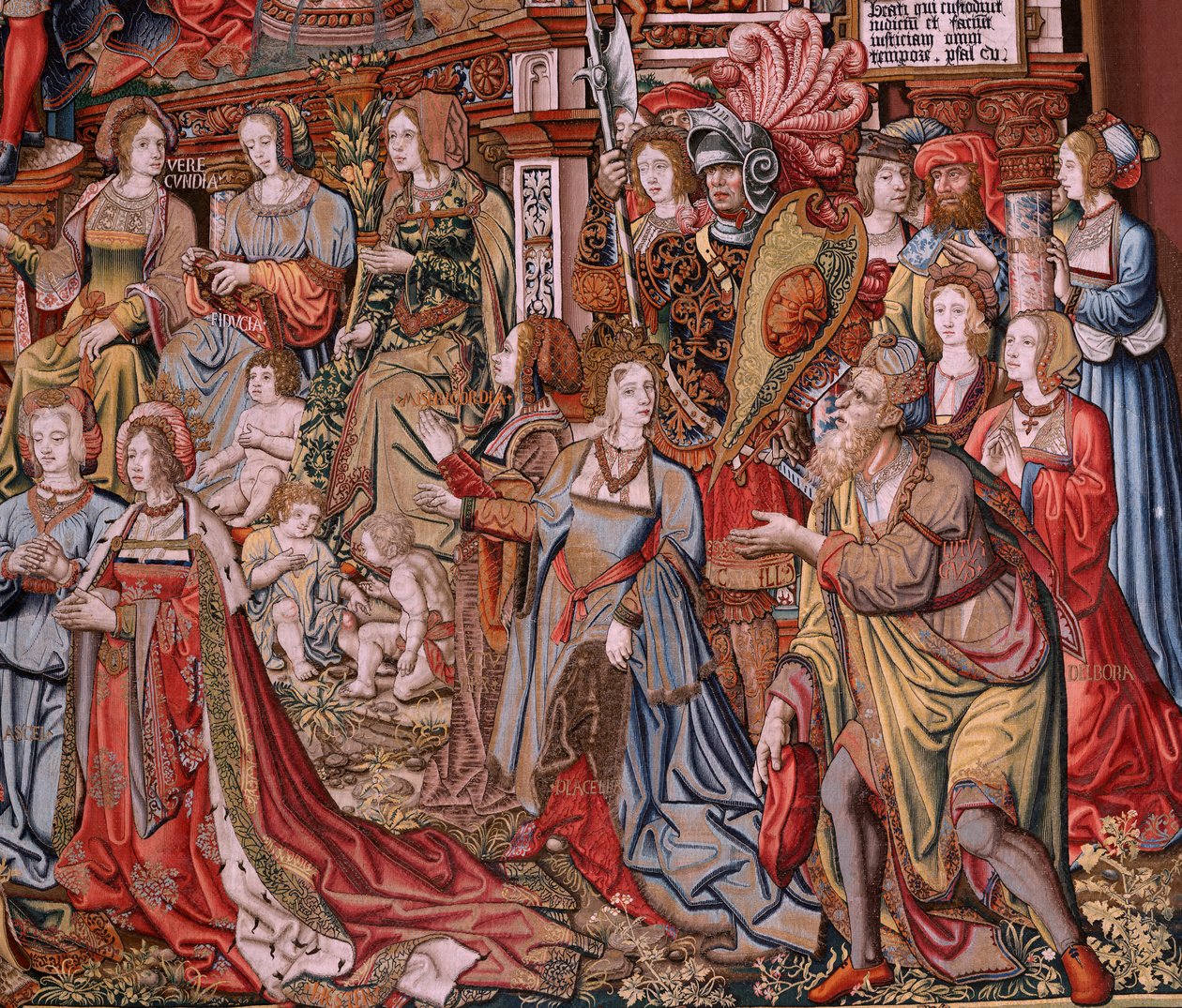Flämischer Wandteppich. Serie Die Ehren. Gerechtigkeit. Neunter Wandteppich der Serie. Modell Zeichner aus dem Kreis von Bernard van Orley und Jan Gossaert. Herstellung Pieter van Aelst, Brüssel. Ca. 1550 von Bernaert van (circle of) Orley