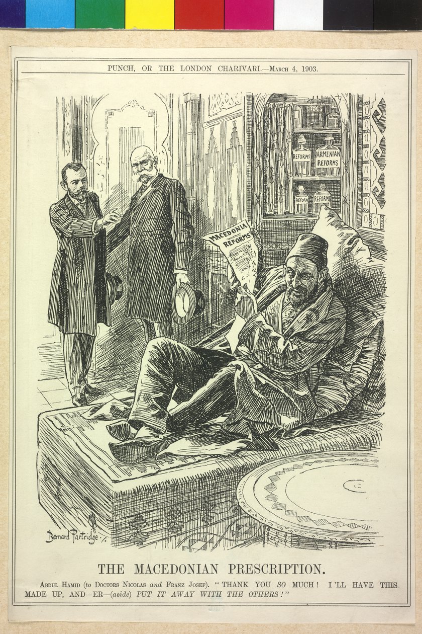 Kaiser von Österreich und Nikolaus II. Karikatur von Franz Joseph I. von Bernard Partridge