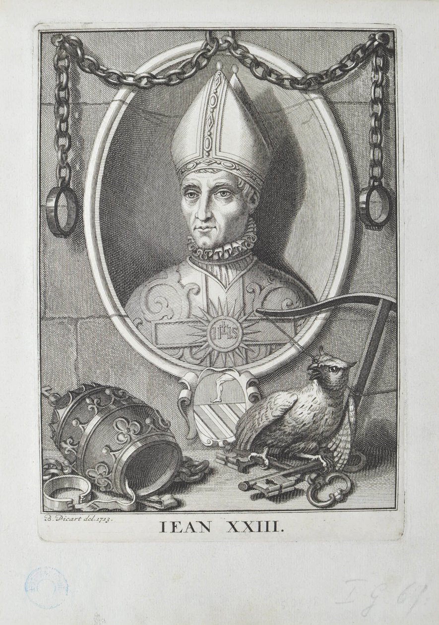 Gegenpapst Johannes XXIII. Baldassare Cossa, 1713 von Bernard Picart