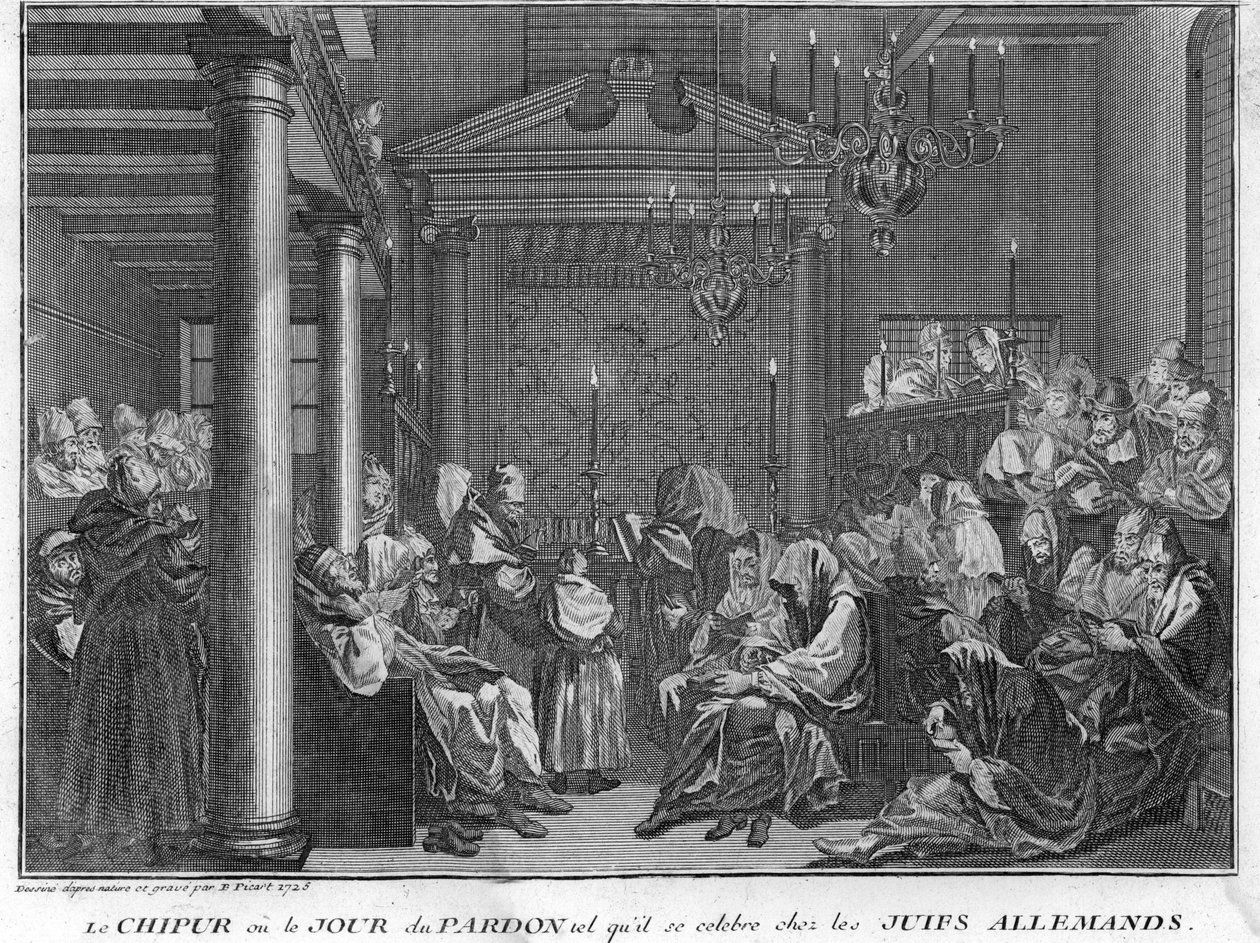 Judentum: Das Fest von Chipur unter deutschen Juden (Jom Kippur, Tag der Versöhnung für das jüdische Volk) Gravur aus 