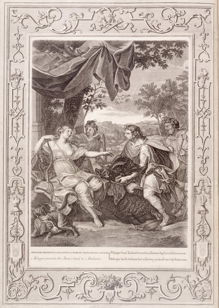 Meleager präsentiert Atalanta den Kopf des Ebers, 1731 von Bernard Picart