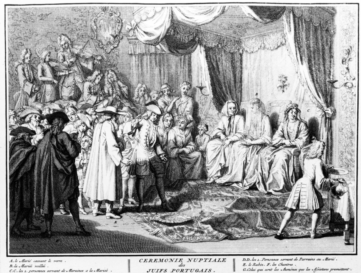 Hochzeitszeremonie portugiesischer Juden in Amsterdam, 1723 von Bernard Picart