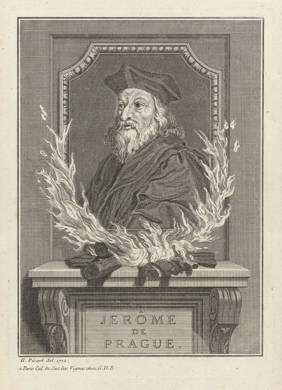 Porträt von Jerome von Prag, 1712 von Bernard Picart
