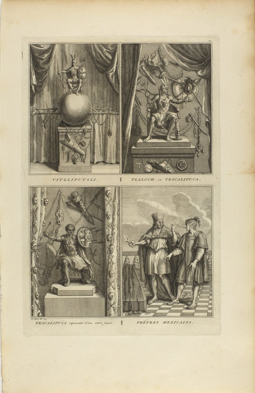 Vitzliputsli/Tlalock oder Tescalipuca/Tescalinpuca/Mexikanische Priester von Bernard Picart