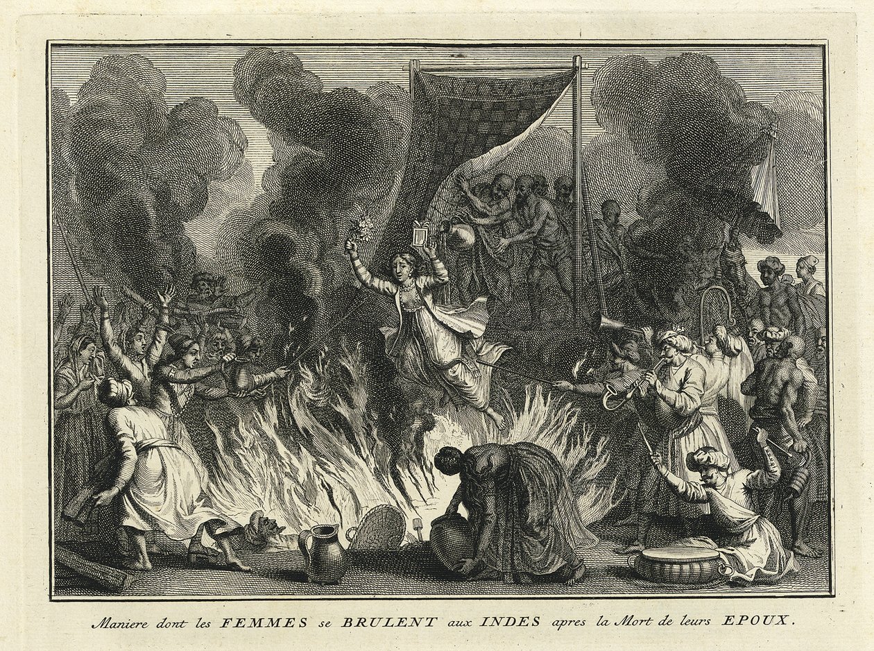 Witwenverbrennung in Indien, 1728 von Bernard Picart