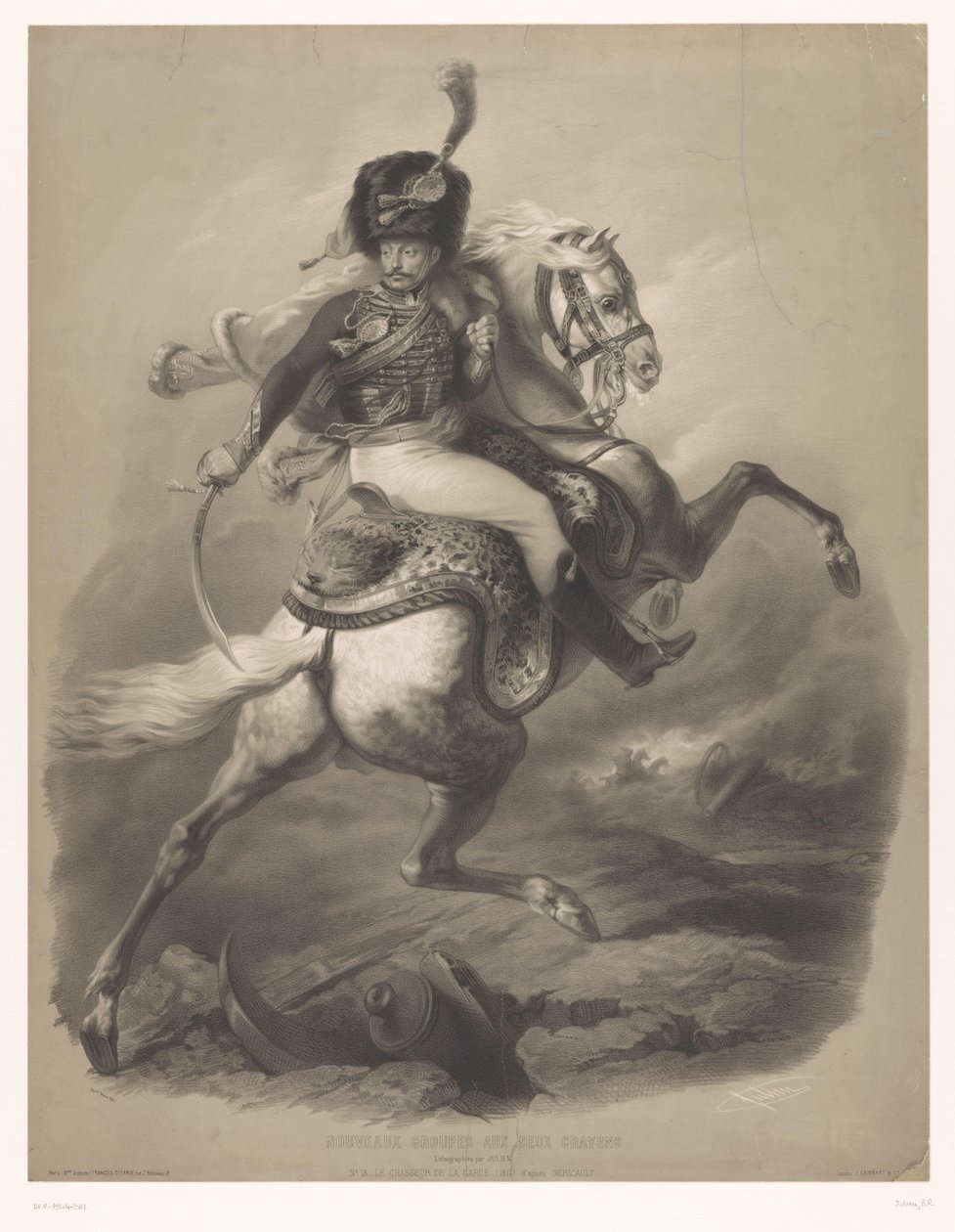 Angreifender Offizier zu Pferd von Bernard Romain Julien