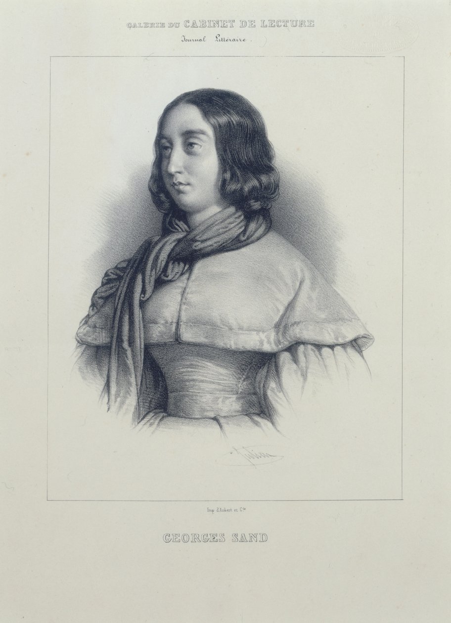 Porträt von George Sand von Bernard Romain Julien
