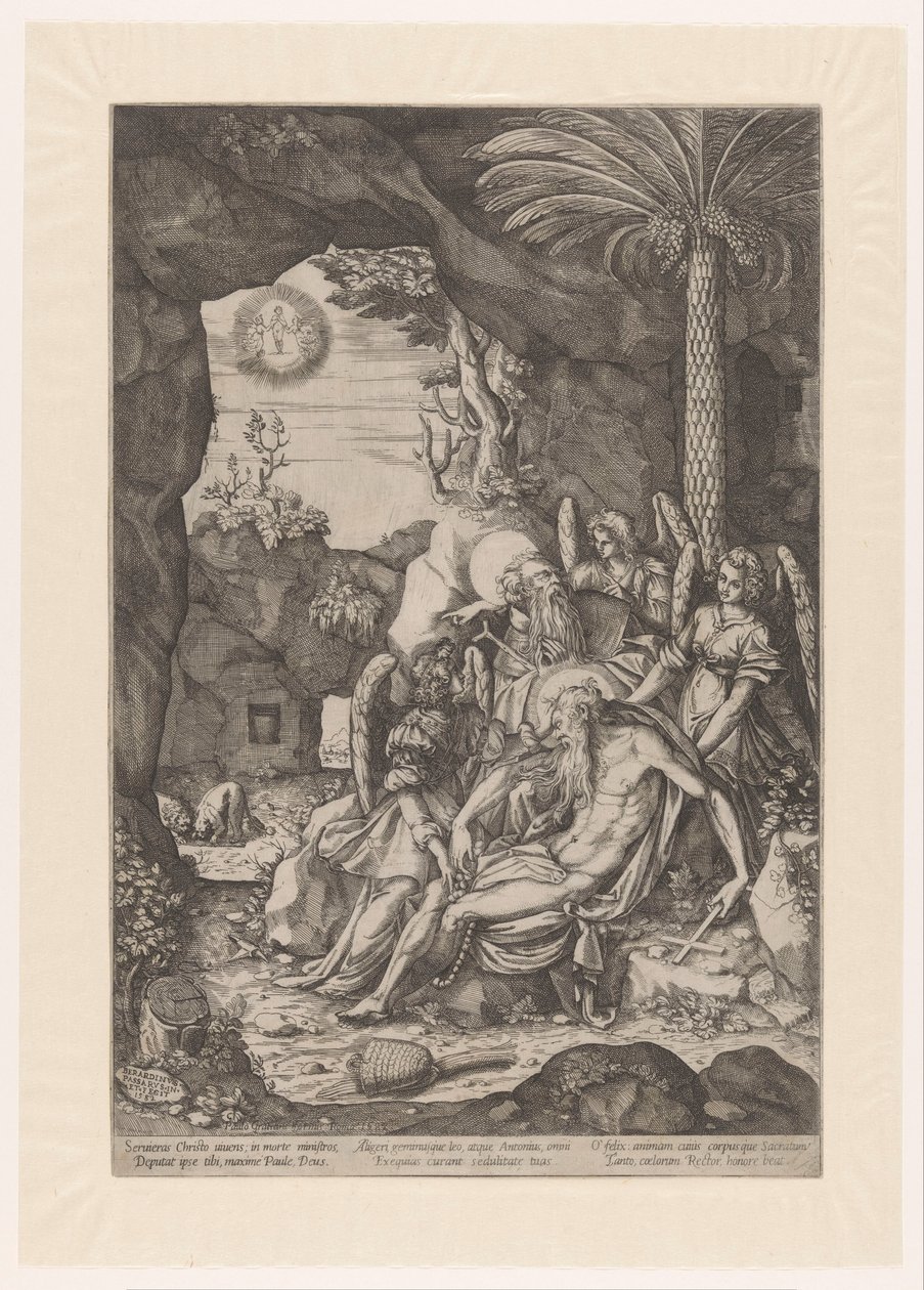 Der heilige Antonius entdeckt den Körper des heiligen Paulus des Eremiten von Bernardino Passeri
