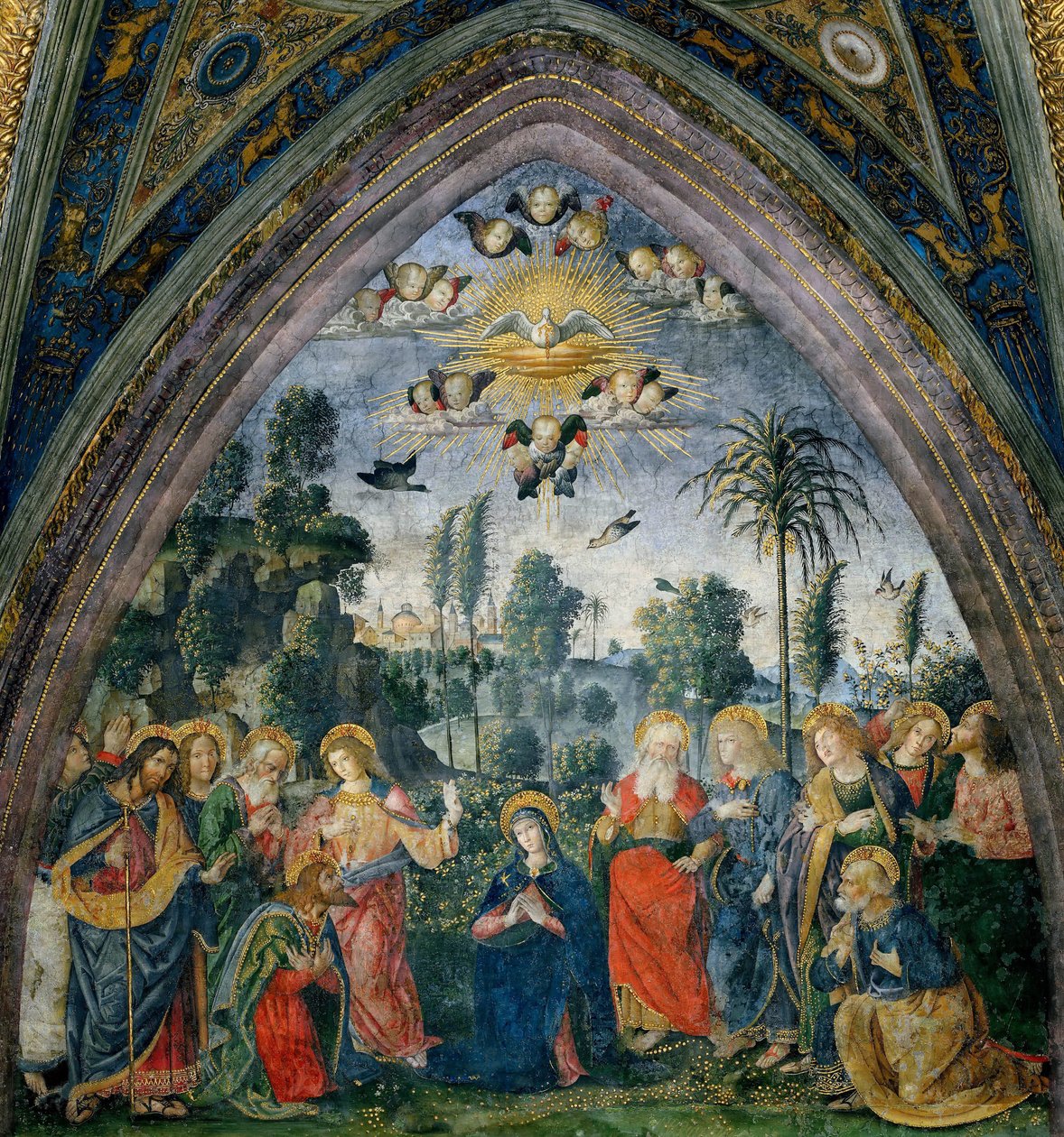 Der Abstieg des Heiligen Geistes Pfingsten, 1492-1495 von Bernardino Pinturicchio