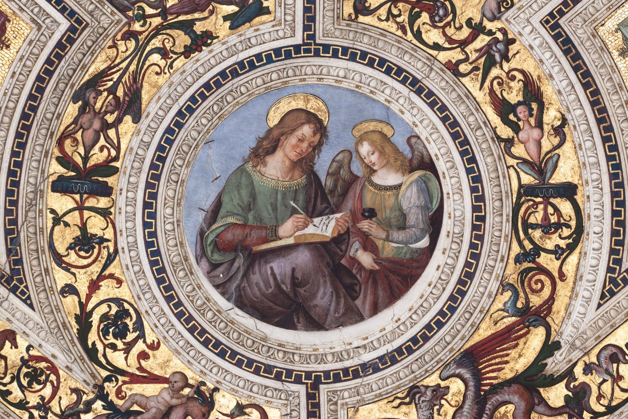 St. Matthäus, Detail der Vier Evangelisten (Fresko) von Bernardino di Betto Pinturicchio