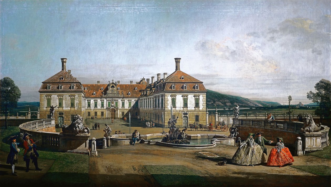 Das kaiserliche Lustschloss Schloss Hof, Ehrenhofseite von Bernardo Bellotto