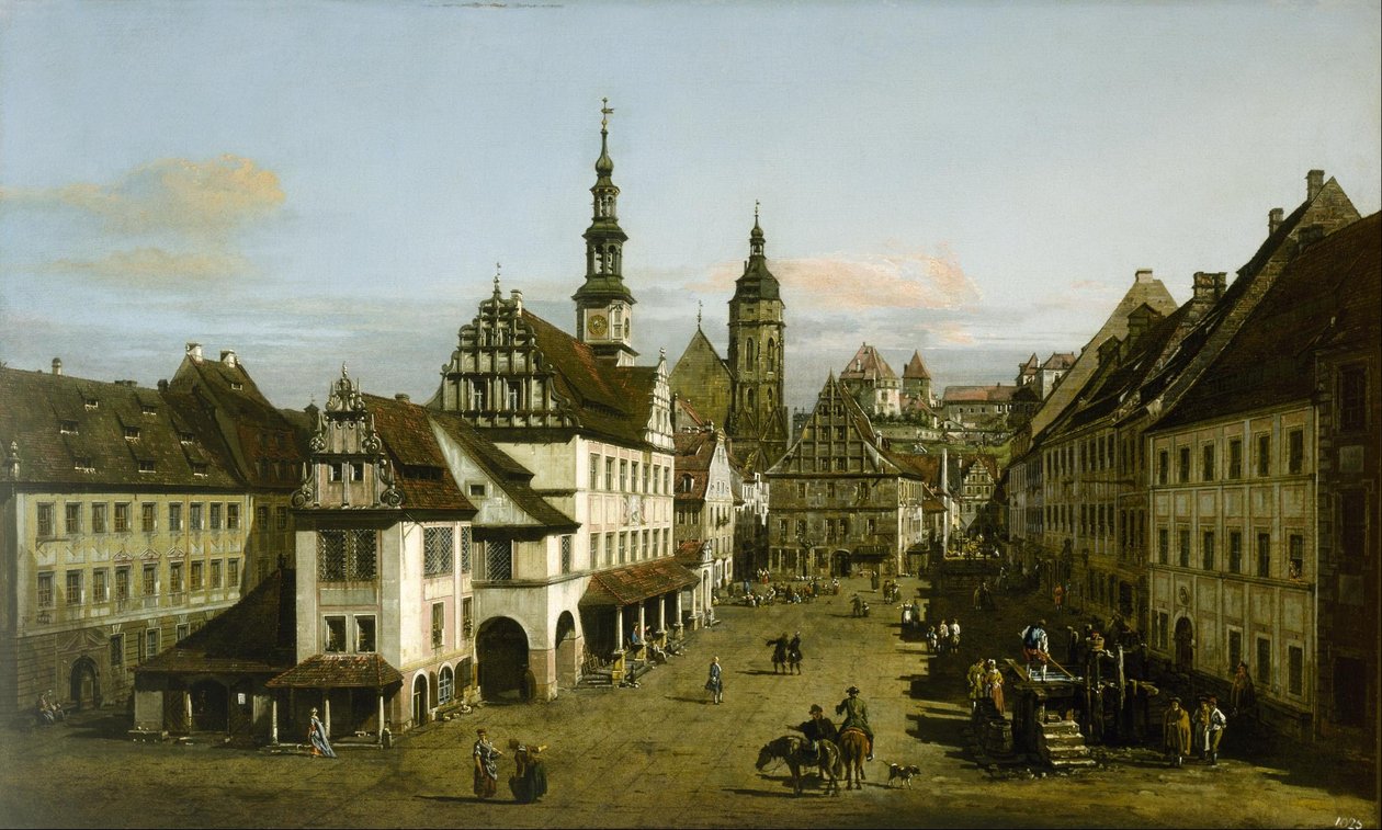 Städtebild (Marktplatz in Pirna) von Bernardo Bellotto