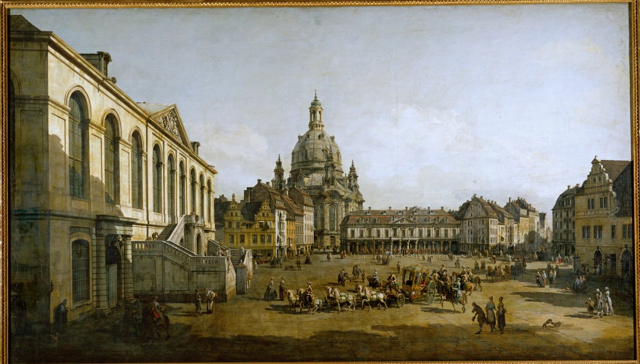 Neumarkt in Dresden, Deutschland, vom Judenhof aus gesehen von Bernardo Bellotto