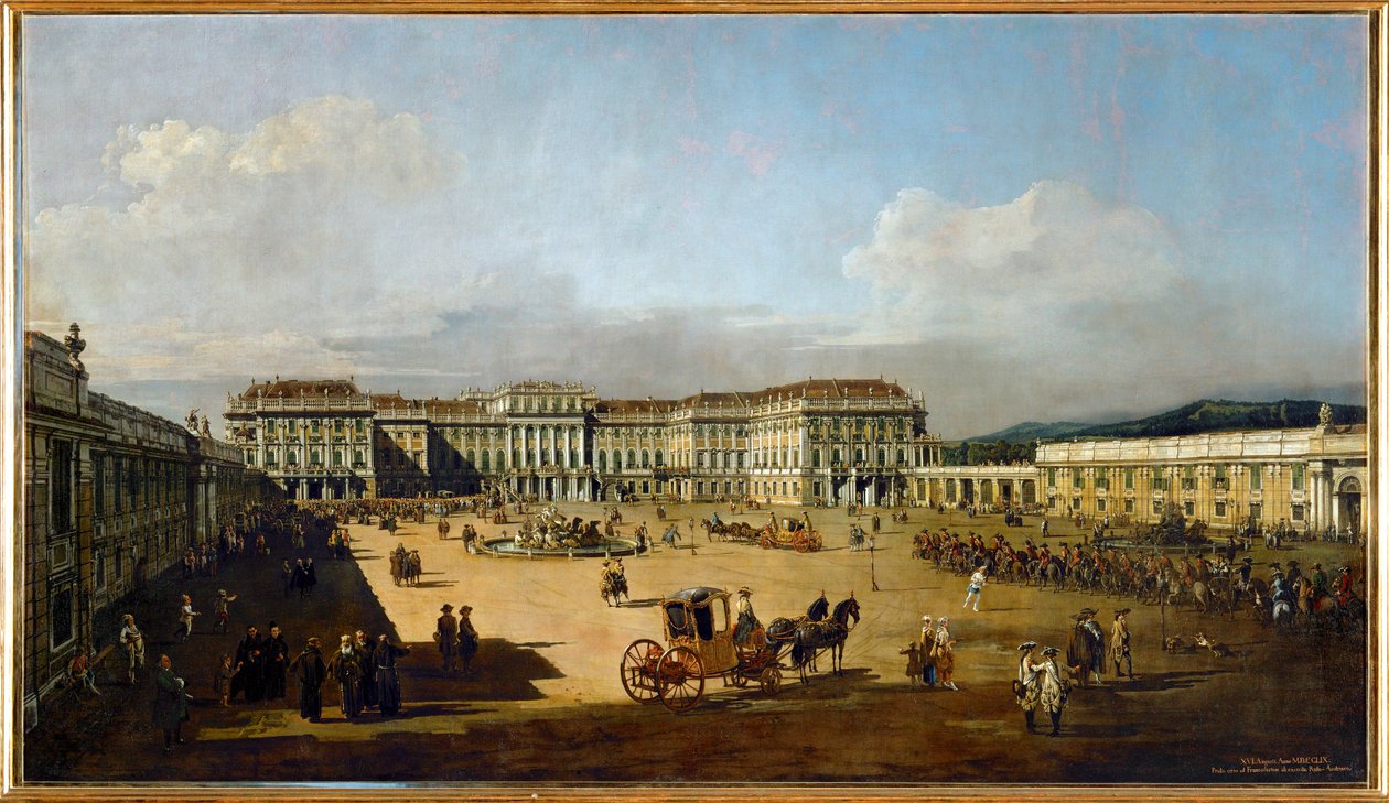 Schloss Schönbrunn vom Eingangshof aus gesehen von Bernardo Bellotto