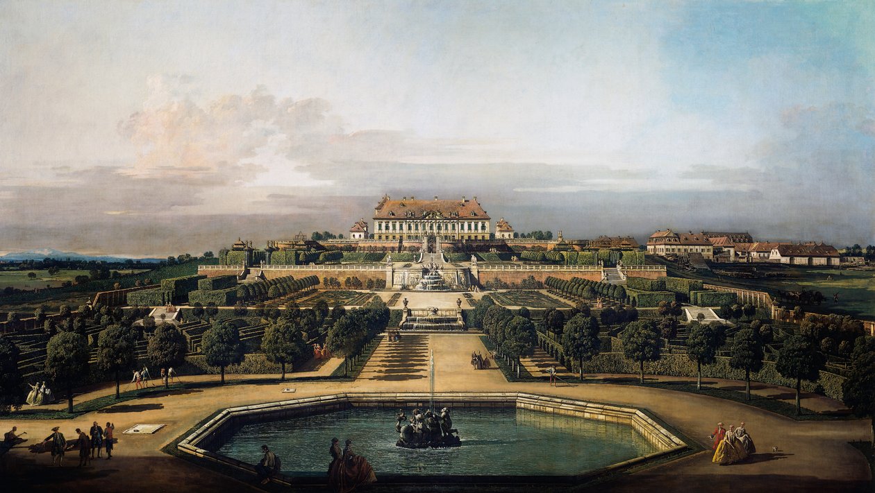 Das kaiserliche Schloss Schlosshof, Gartenseite von Bernardo Bellotto