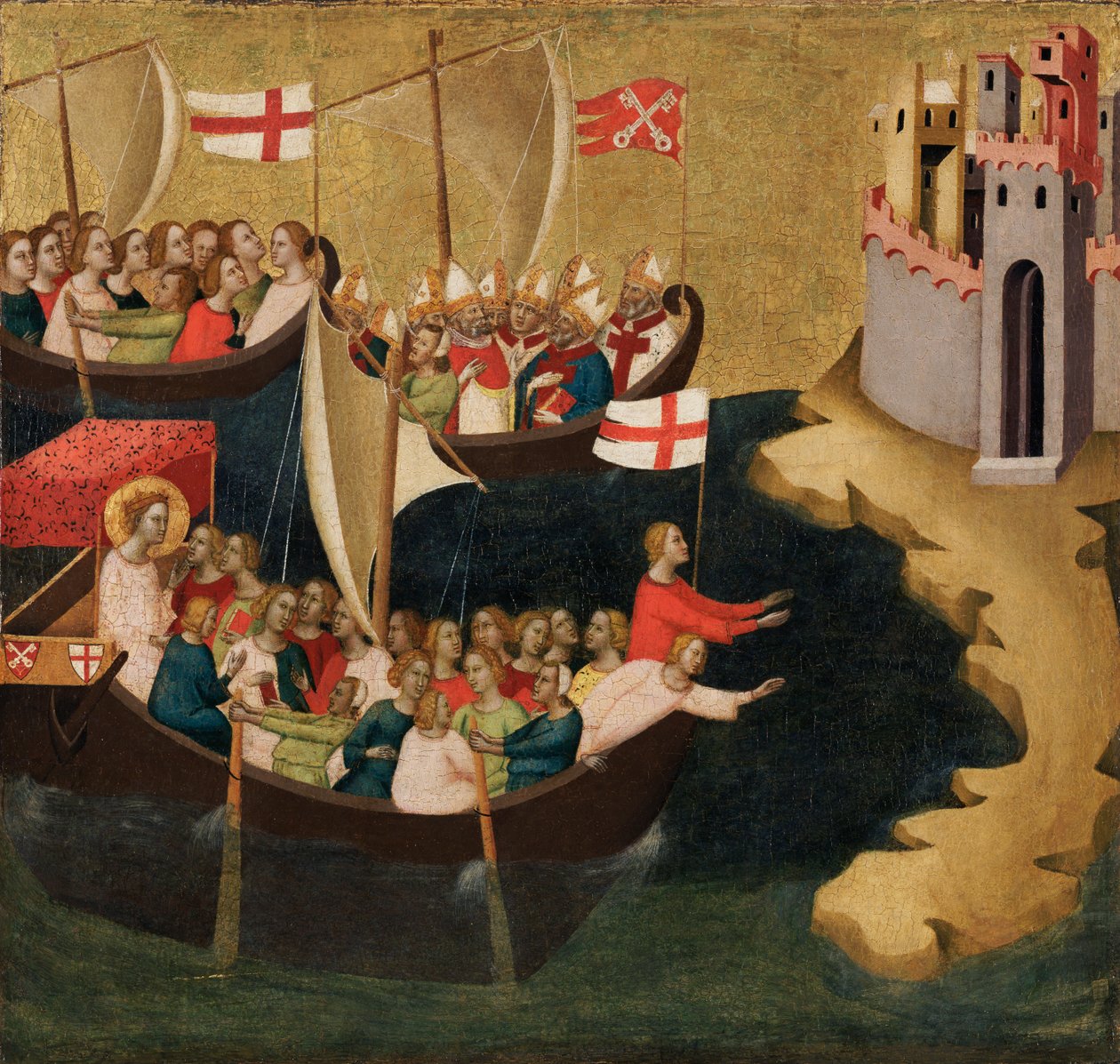 Ankunft der heiligen Ursula in Köln, ca. 1333 von Bernardo Daddi