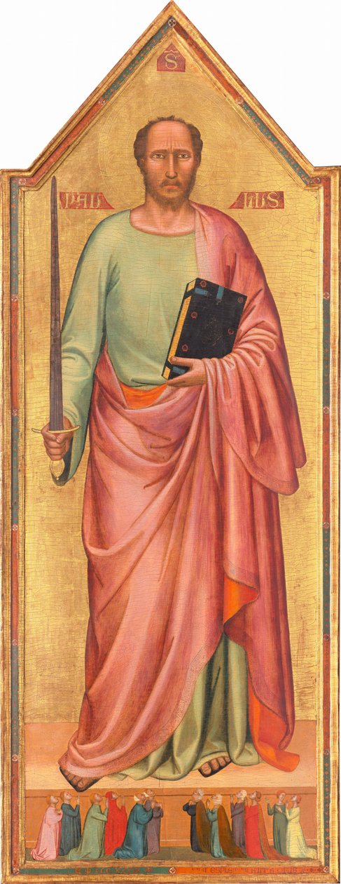 Heiliger Paulus und eine Gruppe von Gläubigen, 1333 von Bernardo Daddi
