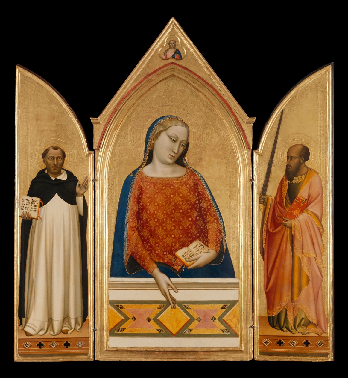 Die Jungfrau Maria mit den Heiligen Thomas von Aquin und Paulus von Bernardo Daddi