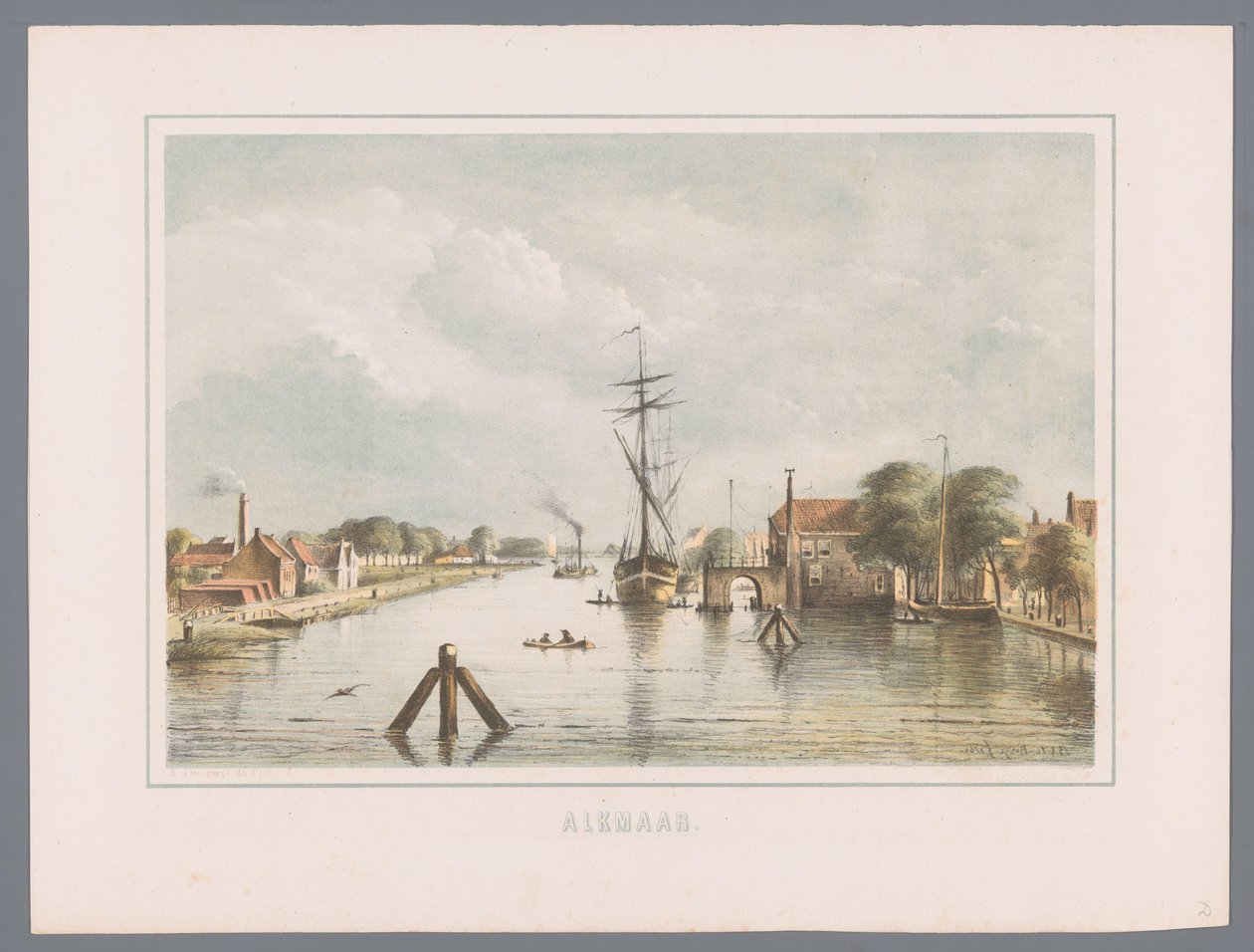 Stadsgezicht te Alkmaar von Bernardus Gerardus ten Berge