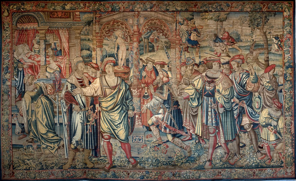 Zyklus des Ödipus: Laios konsultiert das Orakel von Delphi von Bernart van (attr. to) Orley