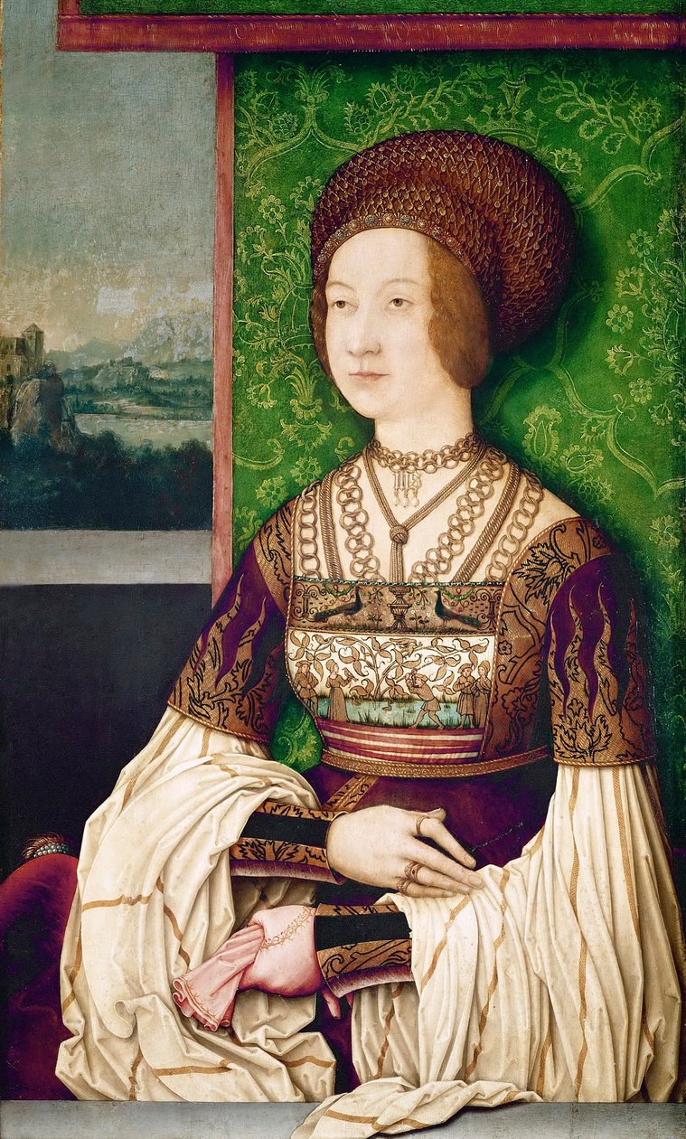 Porträt von Bianca Maria Sforza (1472-1510), zweite Frau von Maximilian I., Heiliger Römischer Kaiser von Bernhard Strigel