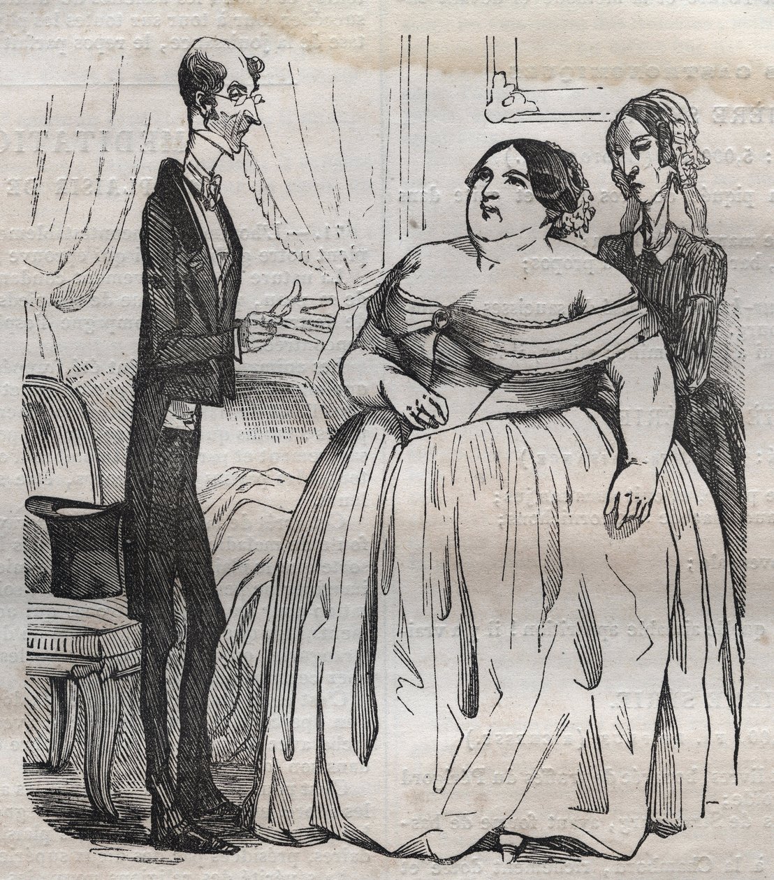 Die Gourmands - die Fettleibigkeit und die Dünnheit - Gravur in Die Physiologie des Geschmacks von Jean Anthelme Brillat Savarin von Bertall
