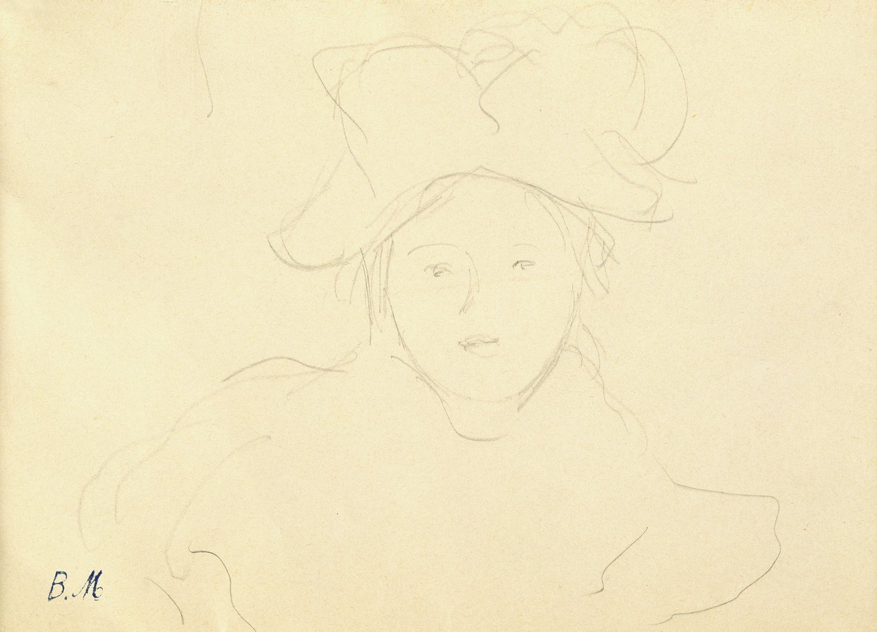 Mädchen mit Hut, 1889 von Berthe Morisot