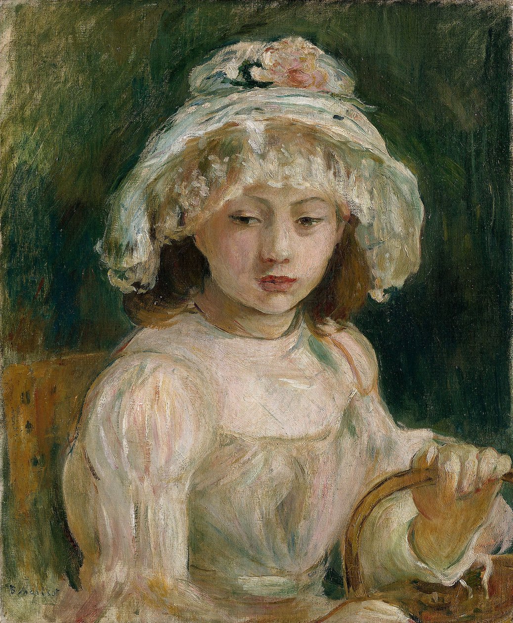 Junges Mädchen mit Hut von Berthe Morisot