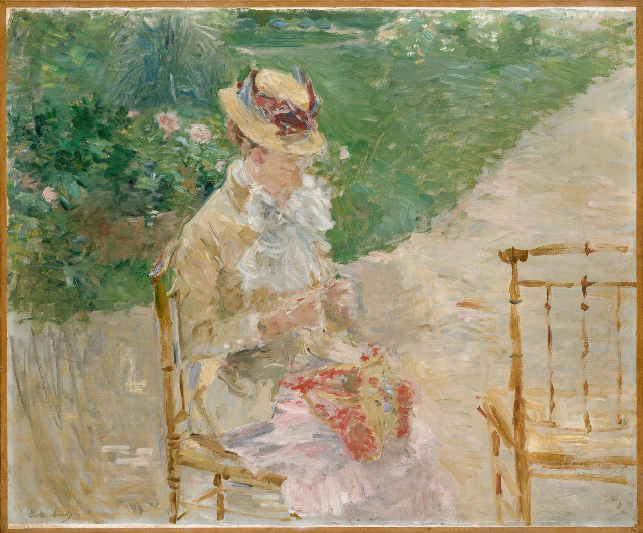 Junge Frau beim Stricken, um 1883 von Berthe Morisot
