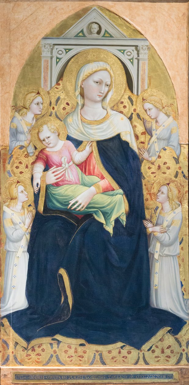 Thronende Madonna mit Kind und vier Engeln, ca. 1433 von Bicci di Lorenzo