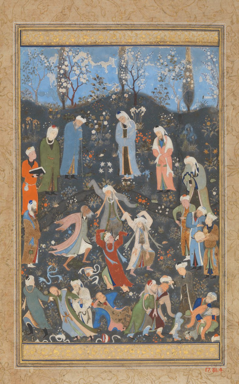 Tanzende Derwische, Folio aus einem Divan von Hafiz von Bihzad