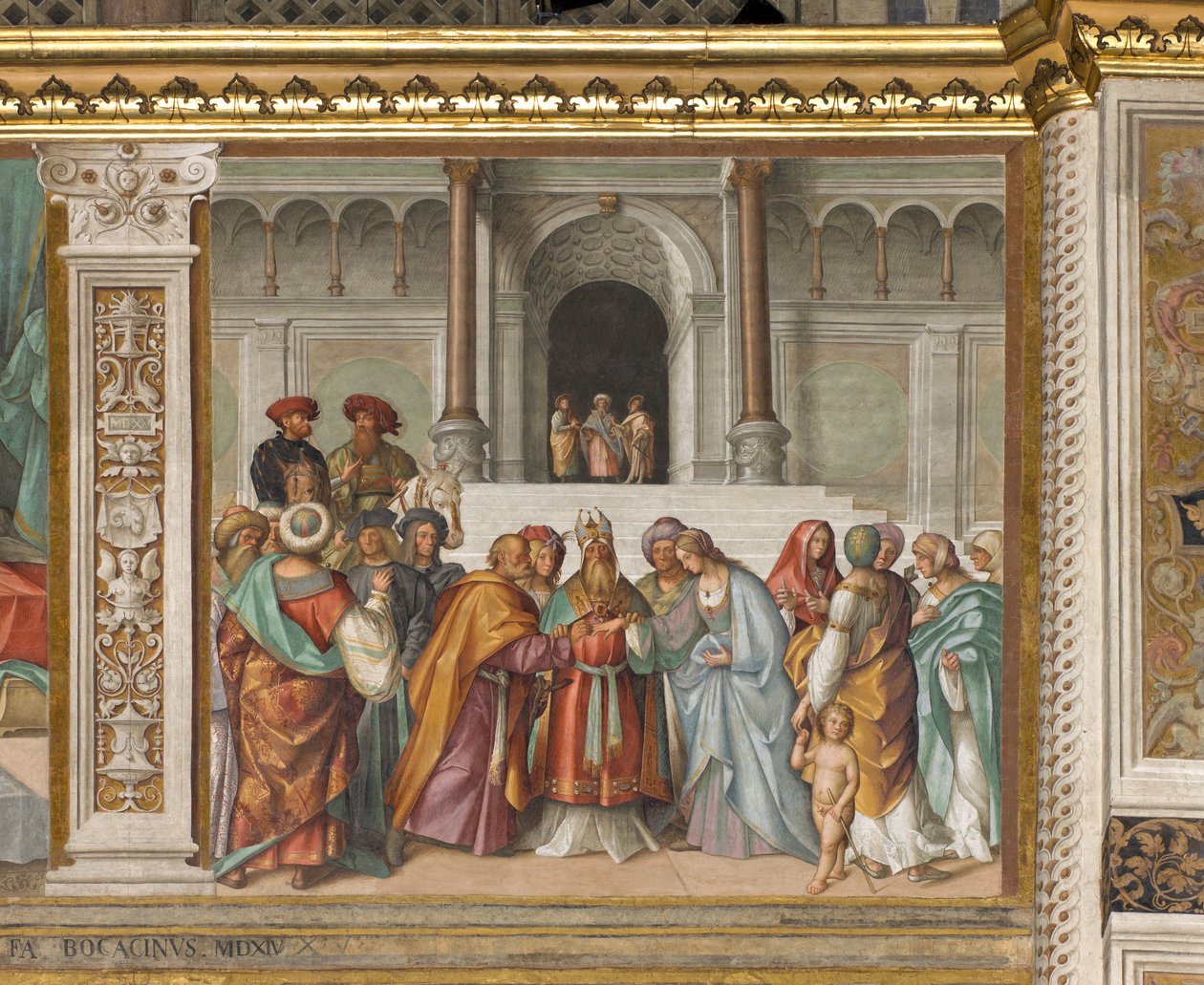 Zentrales Schiff, zweiter nördlicher Spann, Heirat der Jungfrau, Boccaccio Boccaccino 1514-15 von Boccaccio Boccaccino