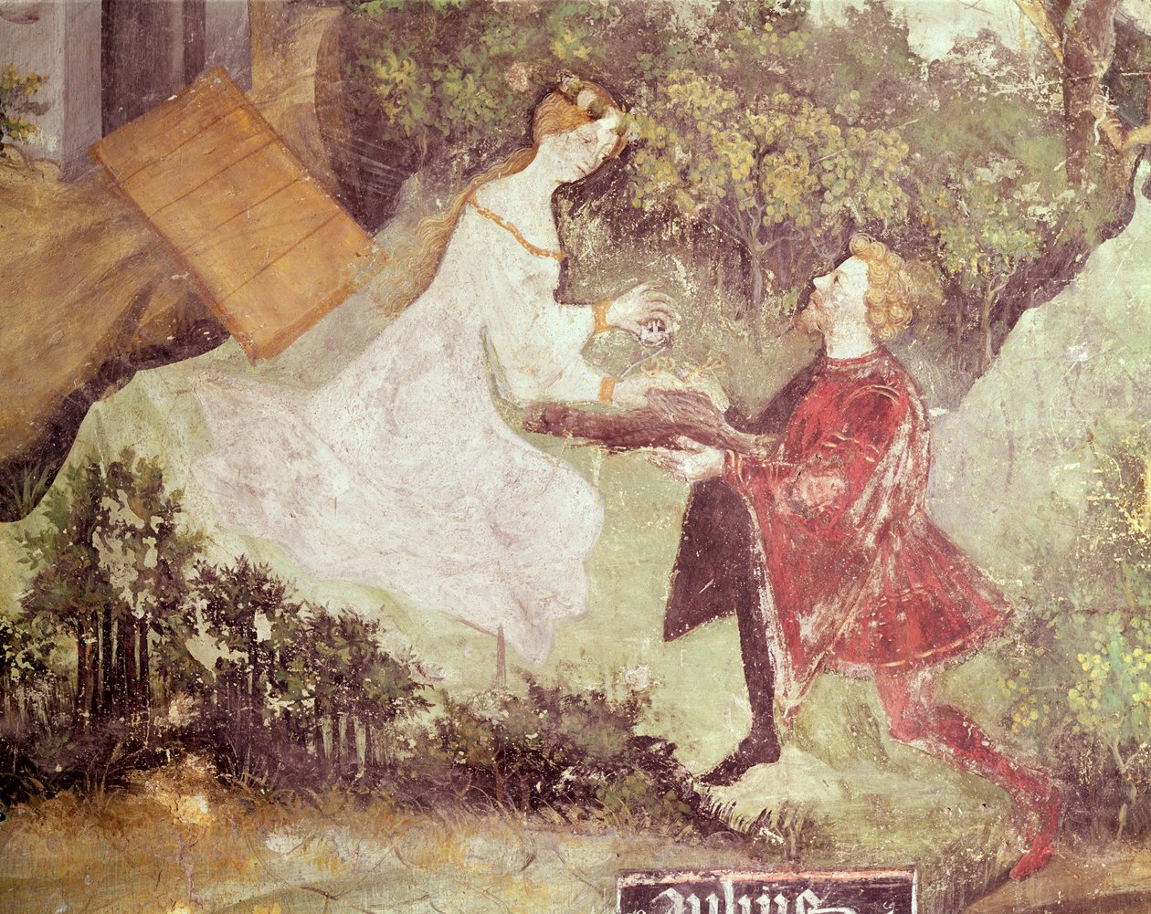 Der Monat Juli, Detail eines Paares, ca. 1400 von Bohemian School