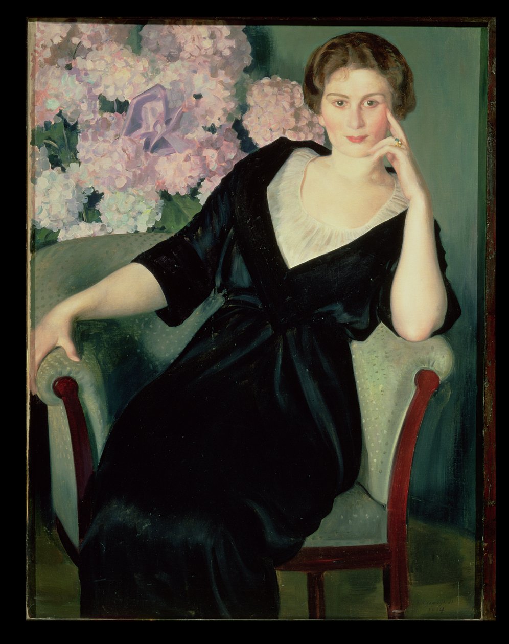 Porträt von Rene Ivanovna Notgaft (geb. 1880) 1914 von Boris Mikhailovich Kustodiev