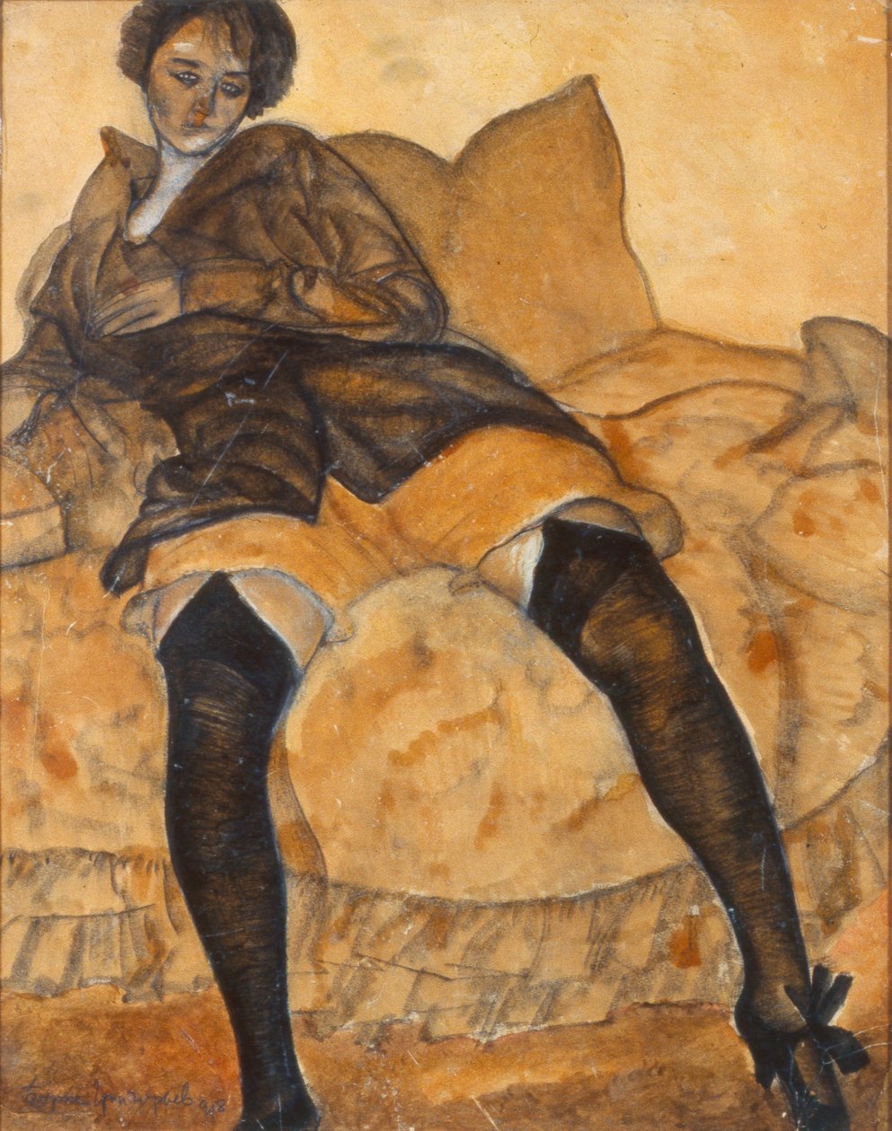 Sitzende Frau, um 1918 von Boris Dmitrievich Grigoriev