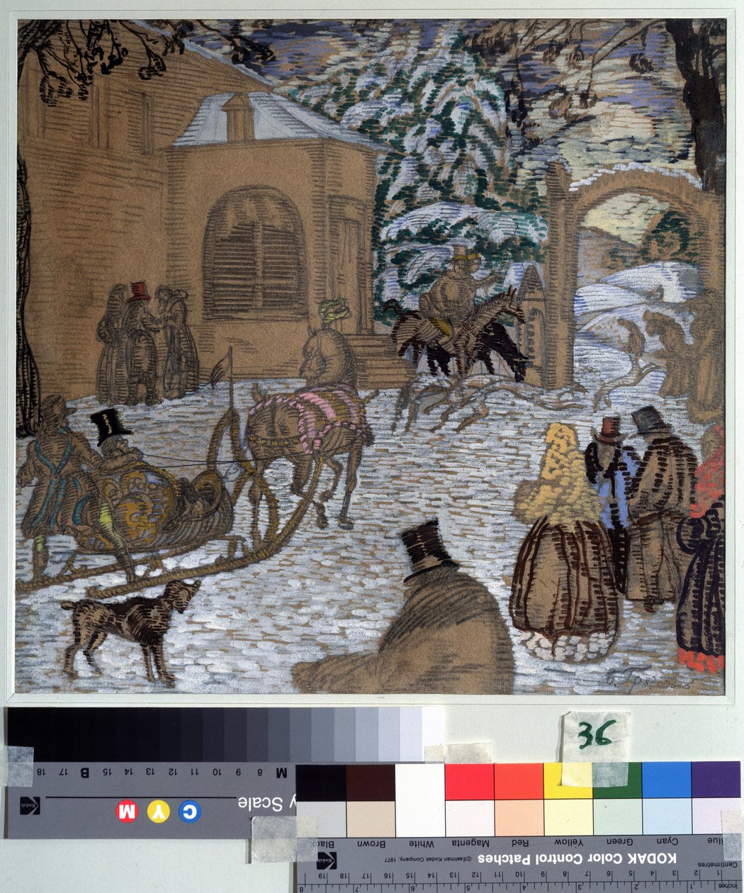 Illustration für den Roman Dubrovsky von A. Puschkin von Boris Dmitrievich Grigoriev