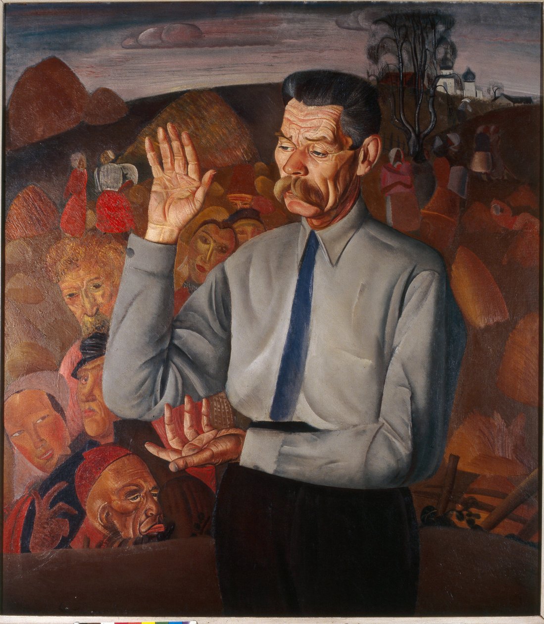Porträt des Schriftstellers Maxim Gorki von Boris Dmitrievich Grigoriev