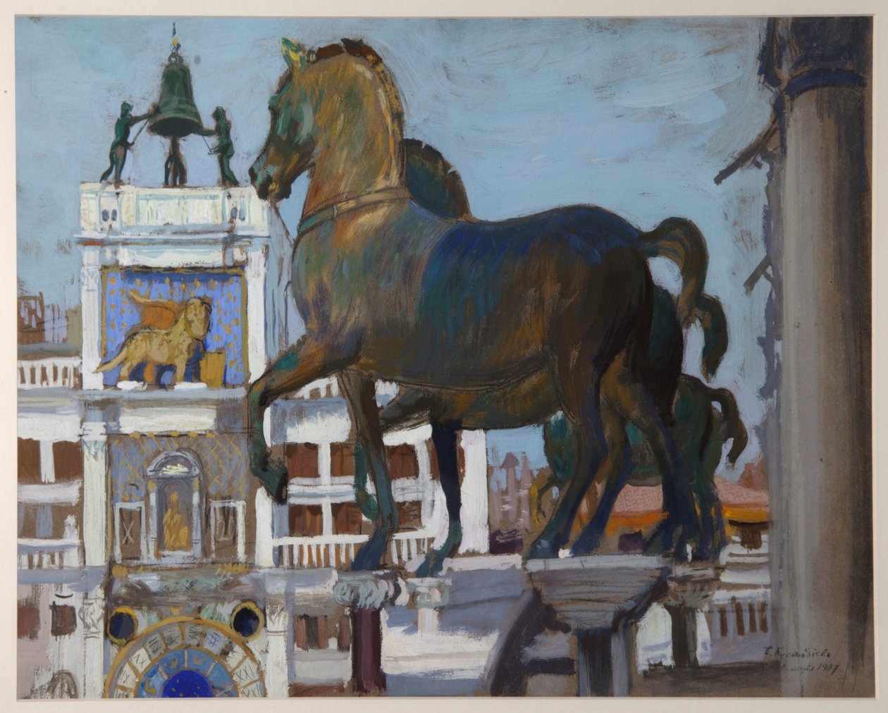 Die Pferde von San Marco, 1907 von Boris Mikhailovich Kustodiev