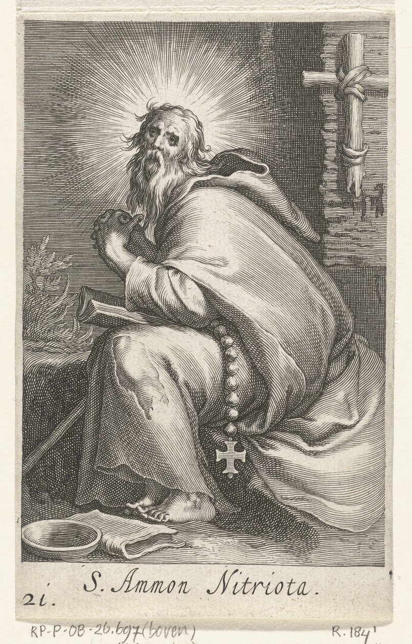 Heiliger Ammonius der Große als Einsiedler von Boëtius Adamsz. Bolswert