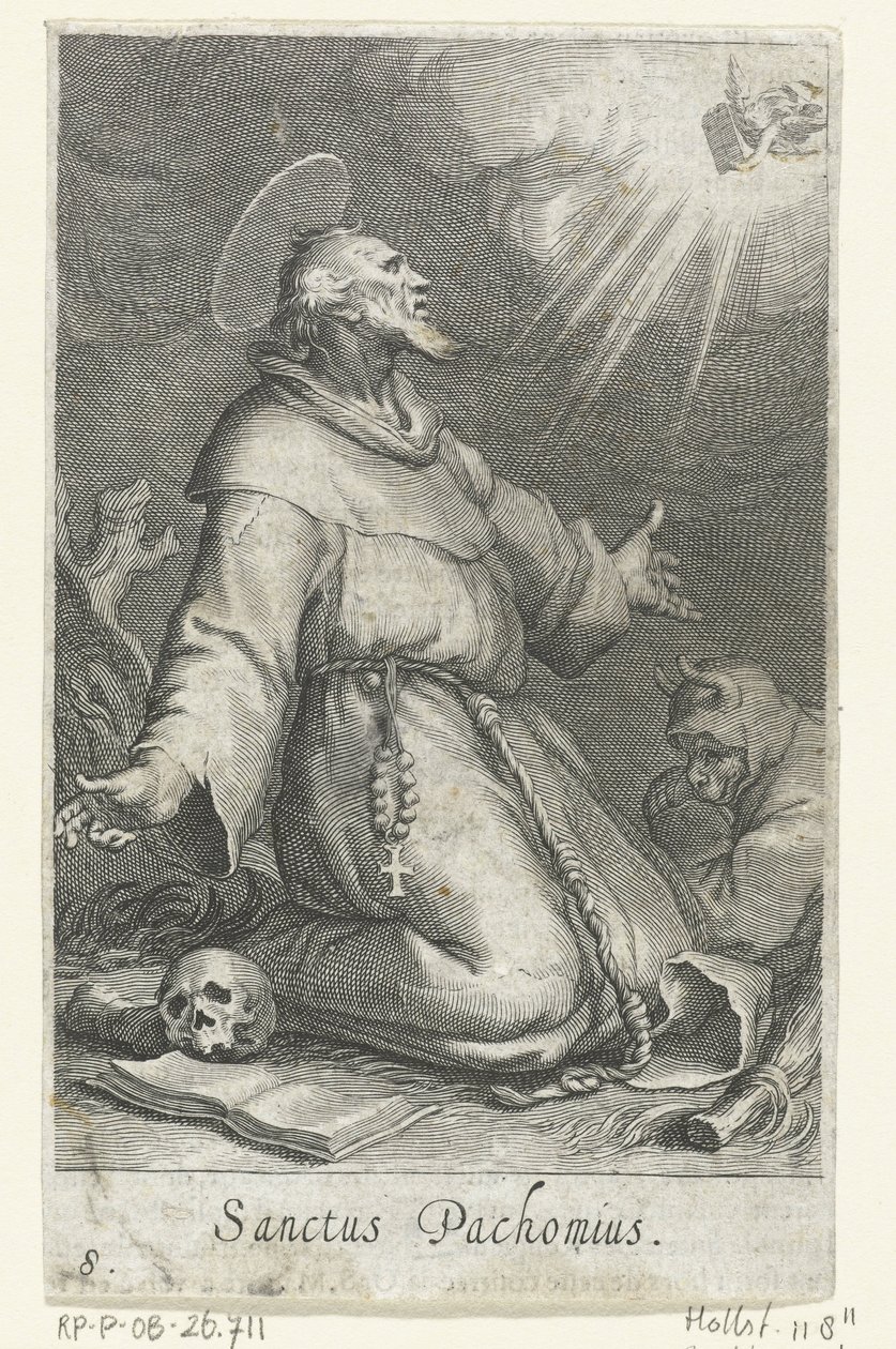 Heiliger Pachomius der Ältere als Einsiedler von Boëtius Adamsz. Bolswert