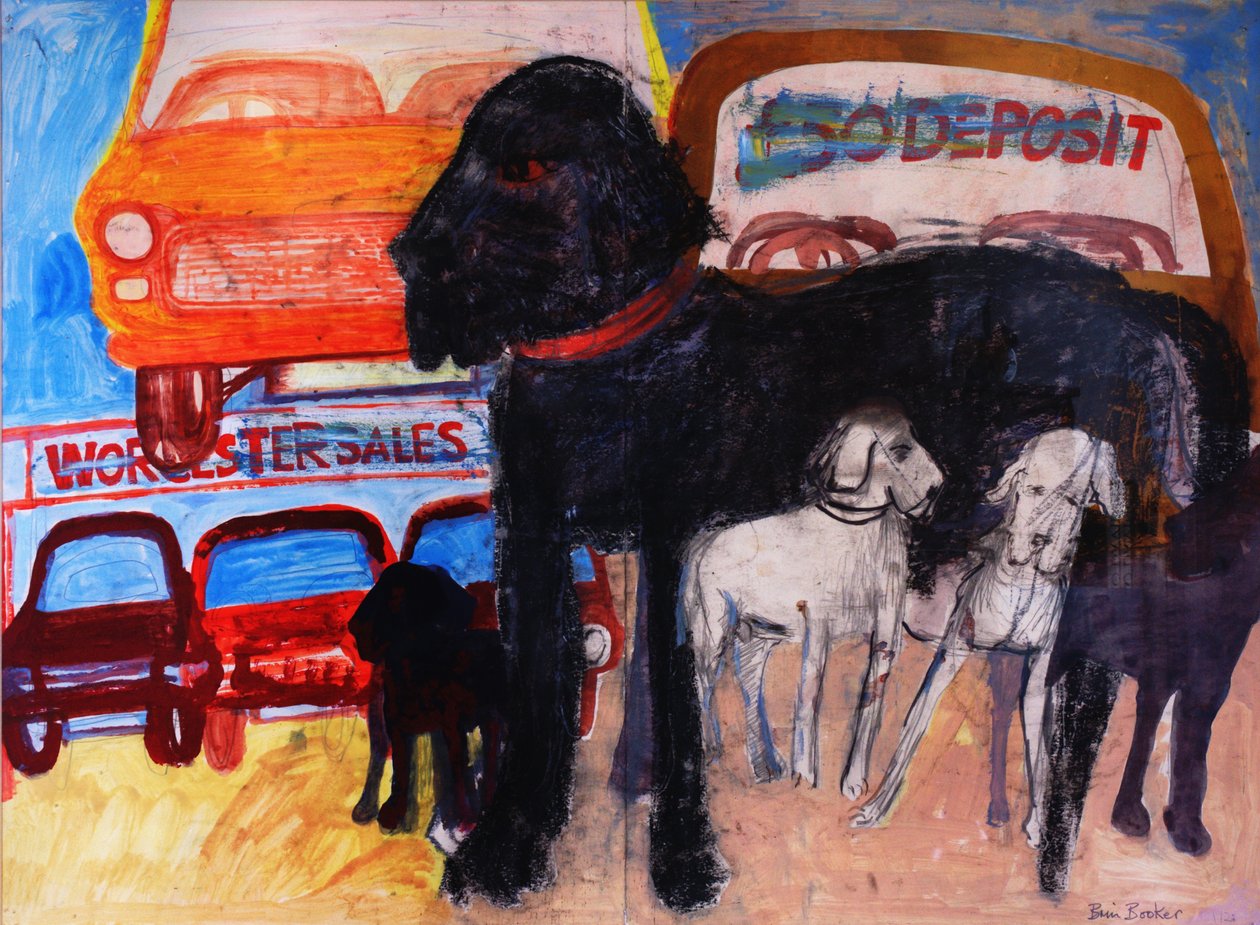 Hund auf dem Gebrauchtwagenplatz, Rex von Brenda Brin Booker