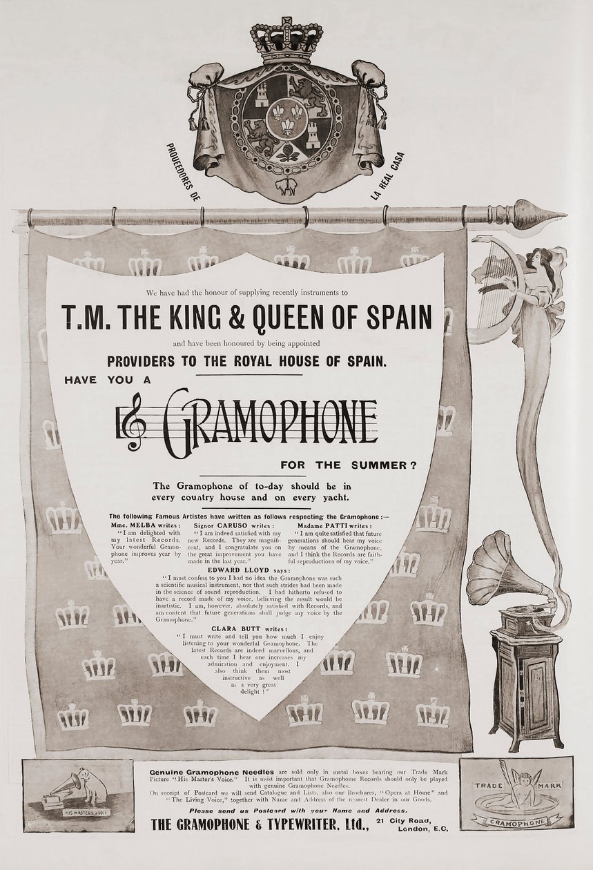 Werbung für The Gramophone Company von British School