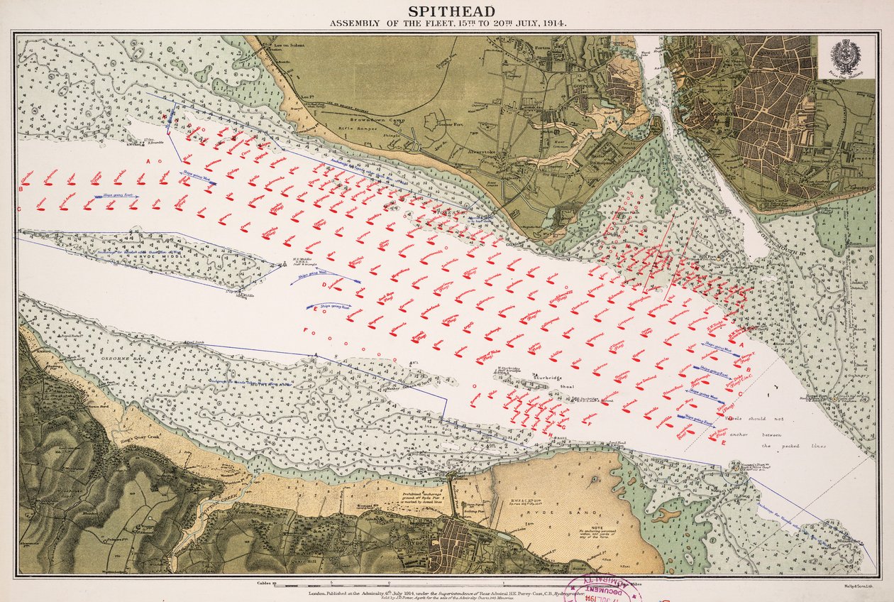 Spithead Versammlung der Flotte vom 15. bis 20. Juli 1914 von British School