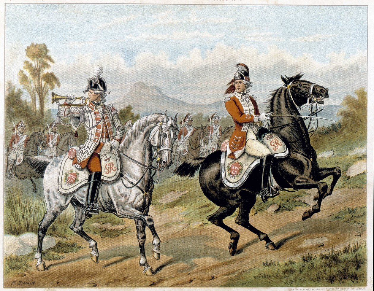 Die 17. Leichten Dragoner (Neue Lanzenreiter), in Amerika 1775 - in 