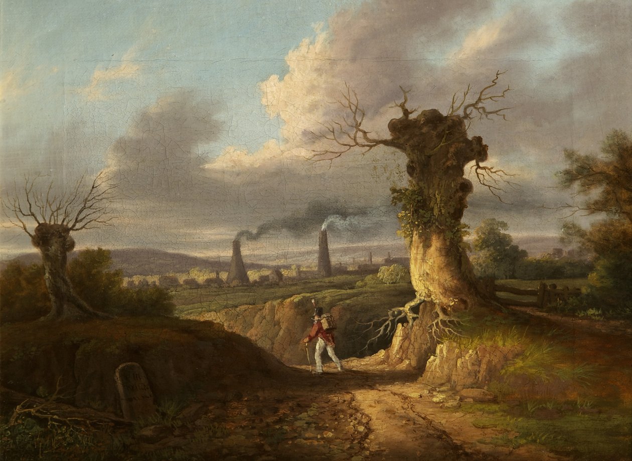 Die alte Glasfabrik, Nailsea, ca. 1810 von British School