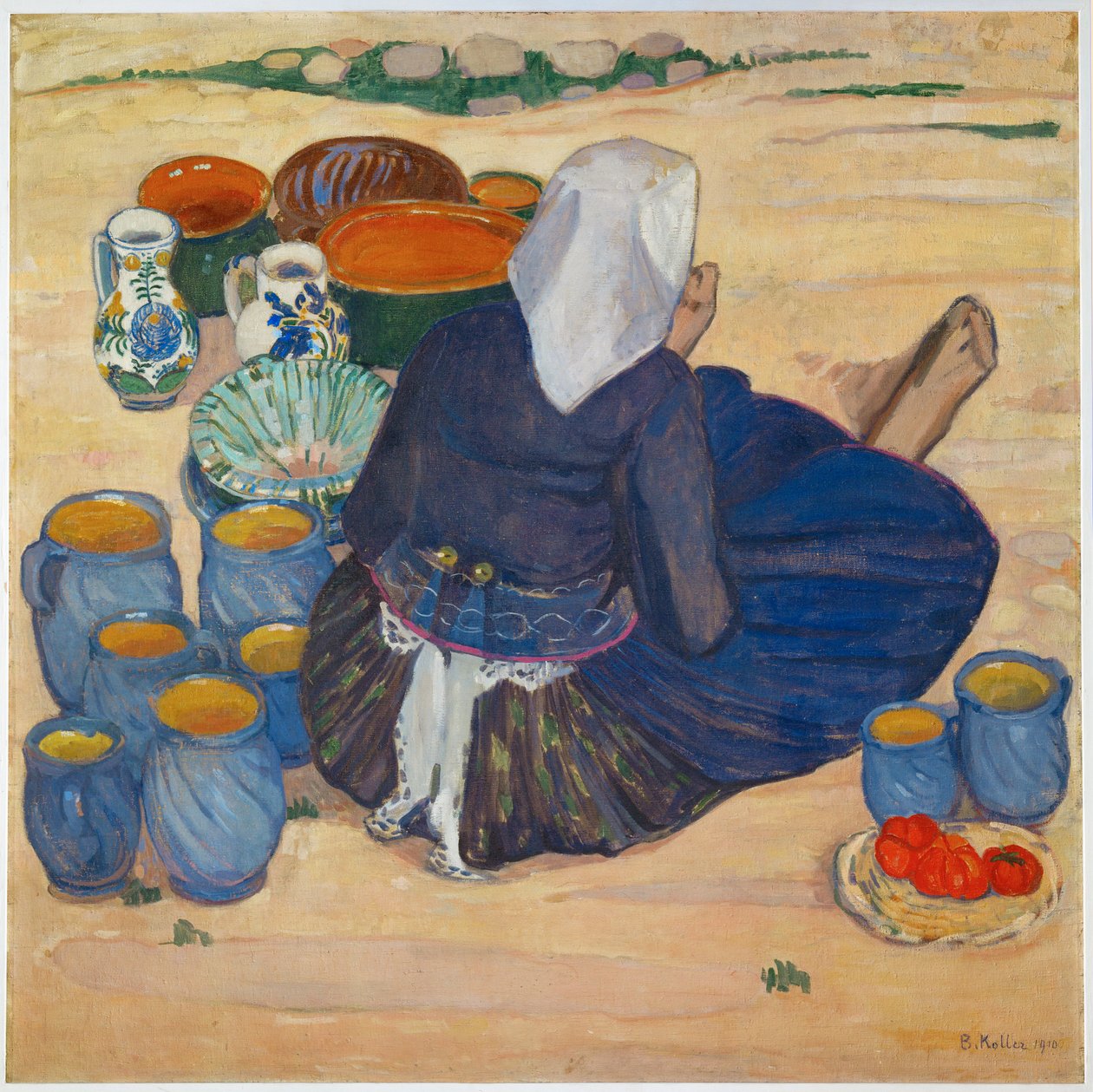 Töpfermarkt - Markt mit Töpfen von Broncia Koller-Pinell