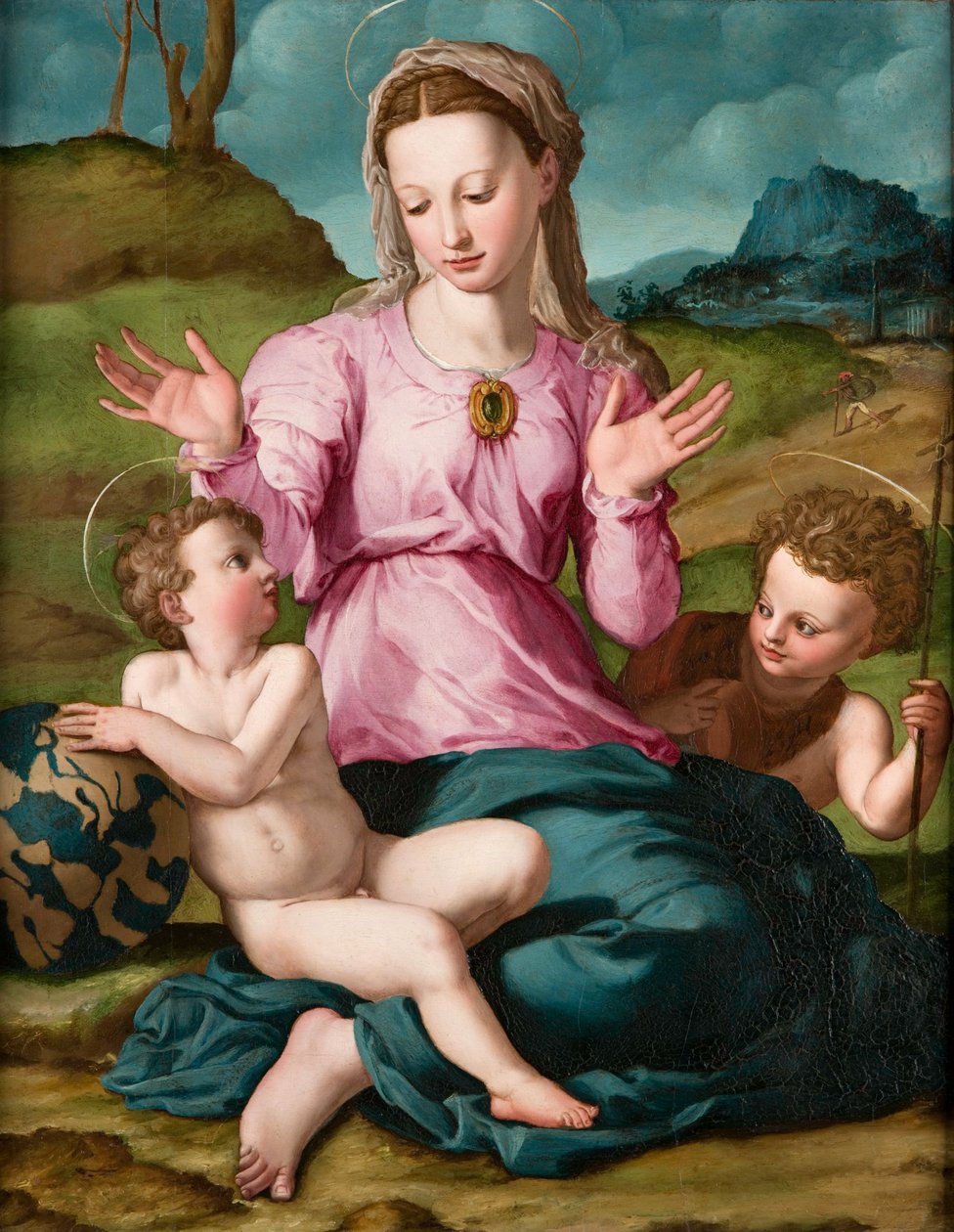 Madonna mit Kind und Johannes dem Täufer von Bronzino